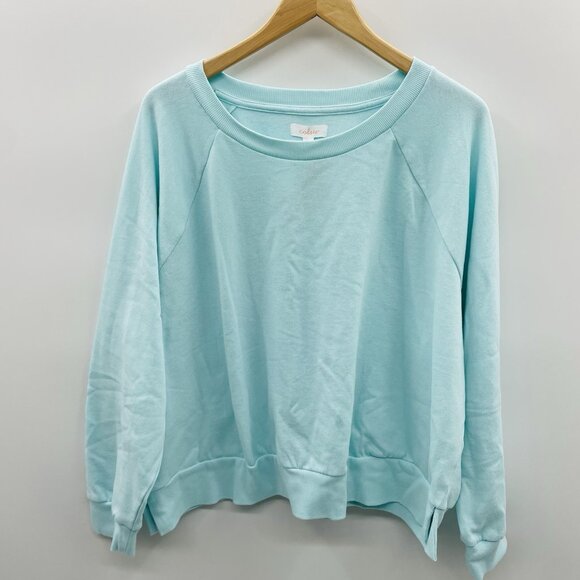 Colsie Womens Plus Size 2X Long Sleeve Crewneck Fleece Lounge Sweatshirt 2215 - Picture 2 of 8